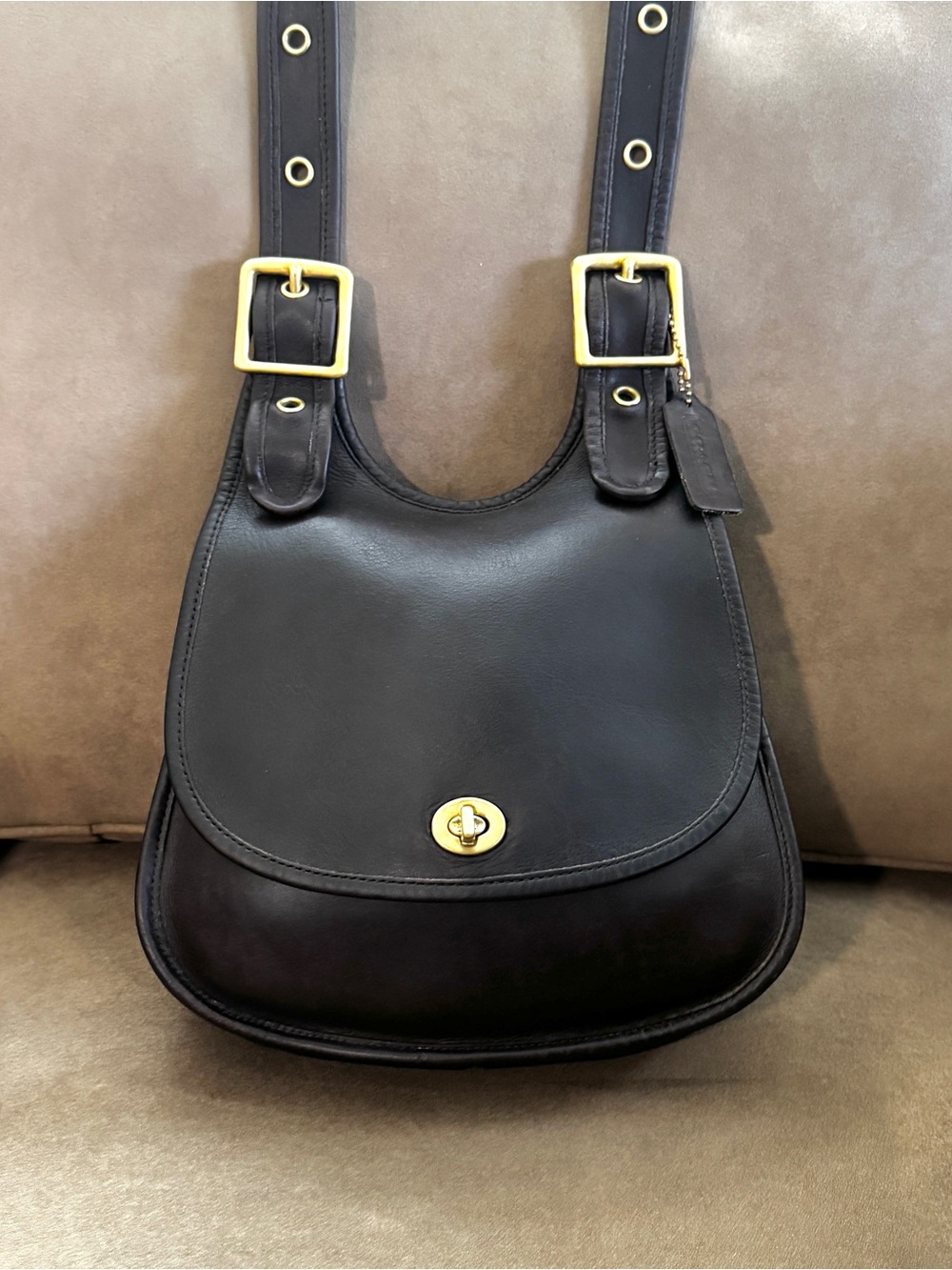 Vintage Coach Saddle Bag Dark Mahogany #9988
